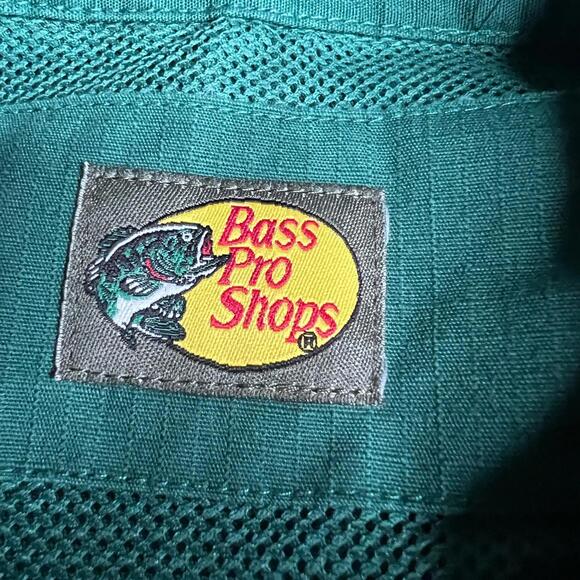 Vintage Bass Pro Shops Fishing Shirt Men’s XL Green Short Sleeve Button Front - Picture 5 of 9
